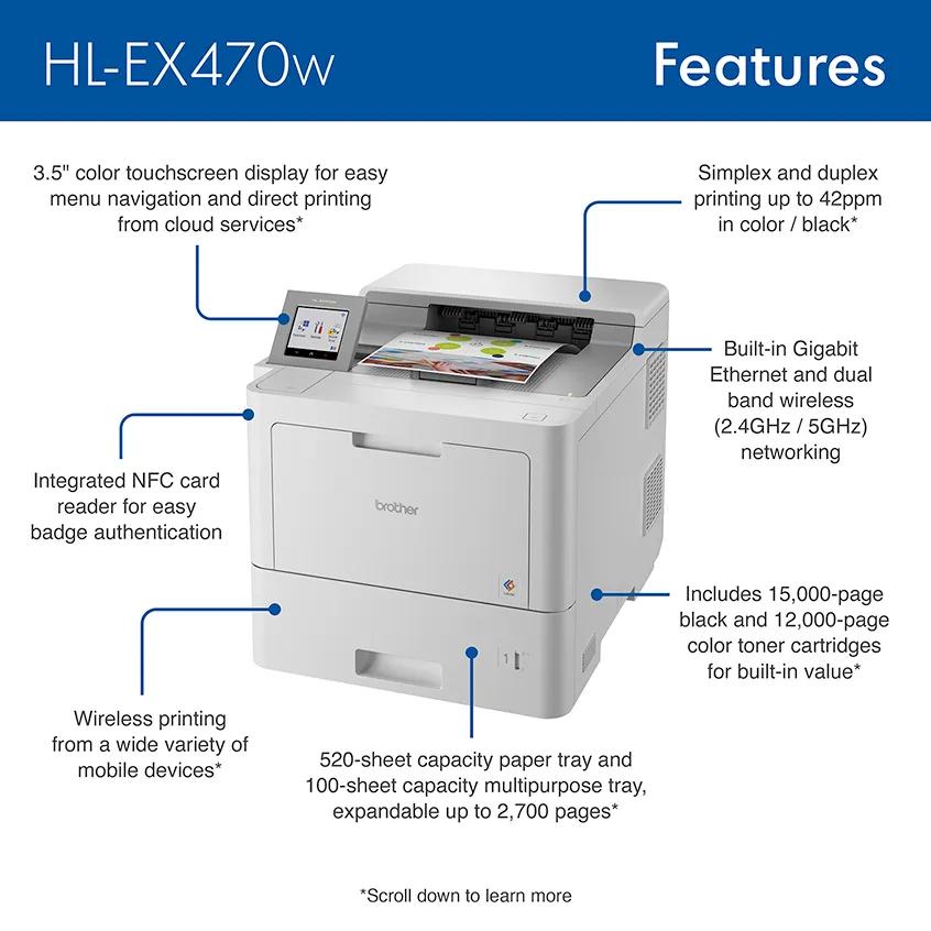 Brother HL-EX470W printer and key business features