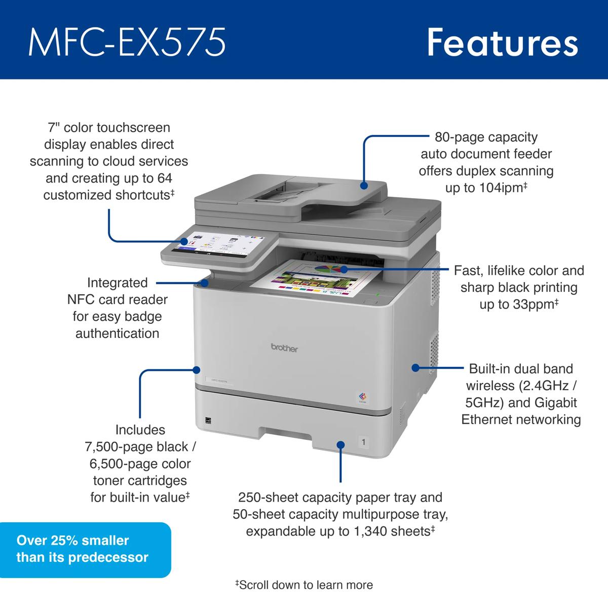 Brother MFC-EX575 all-in-one printer and key business features