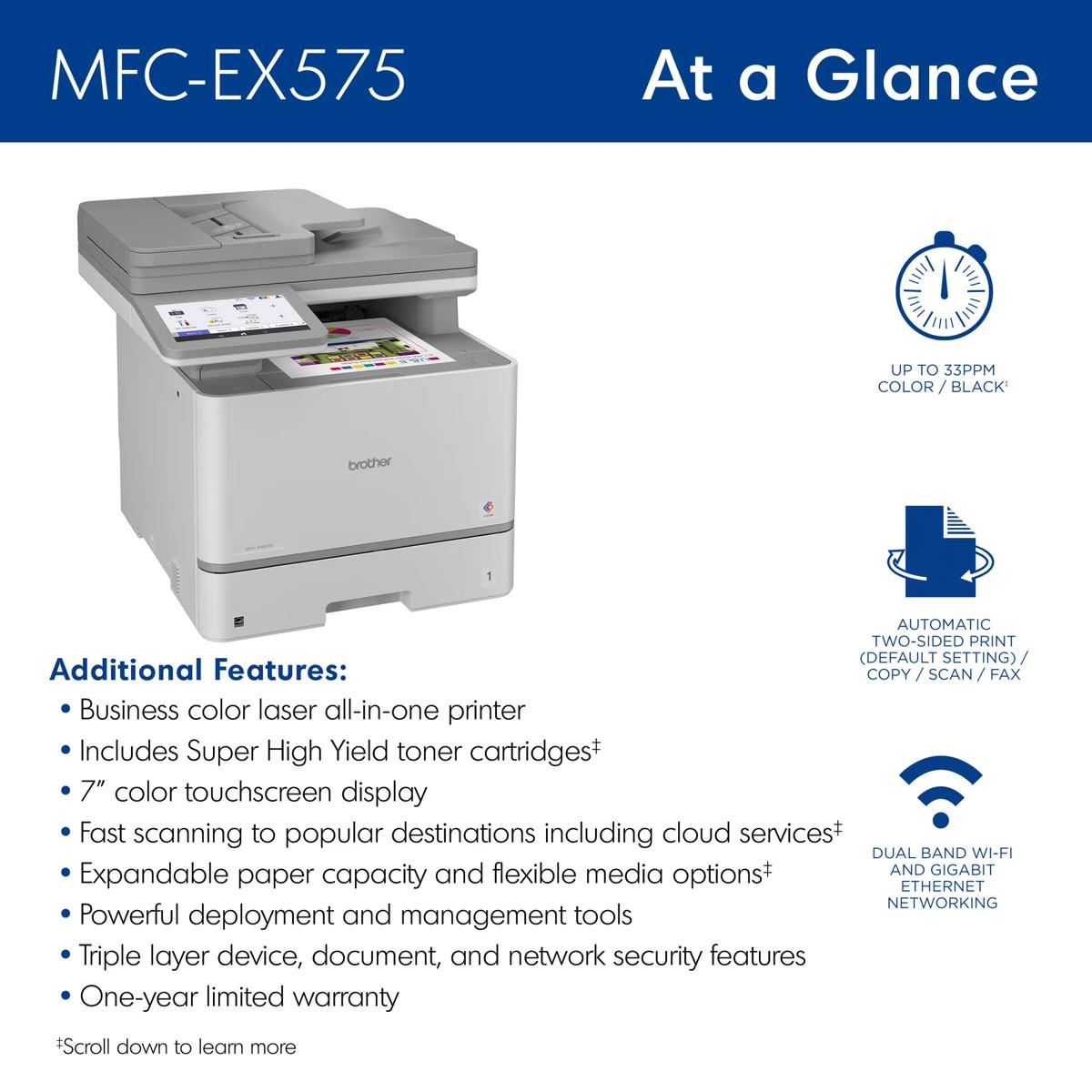 Brother MFC-EX575 color all-in-one printer overview