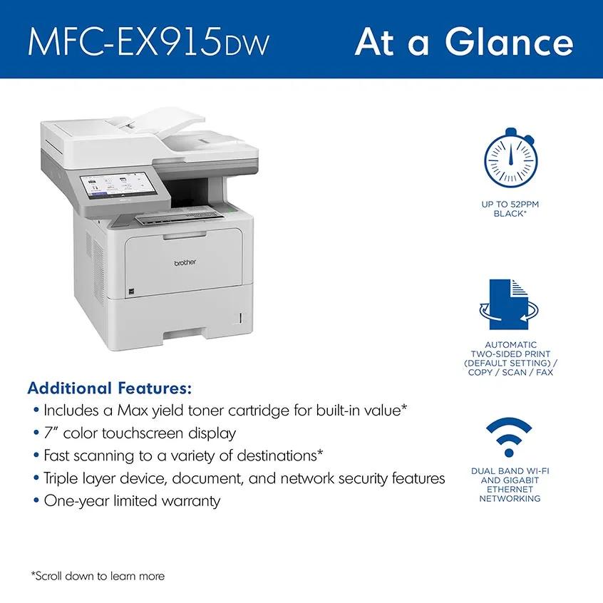Brother MFC-EX915DW monochrome all-in-one printer alternate view