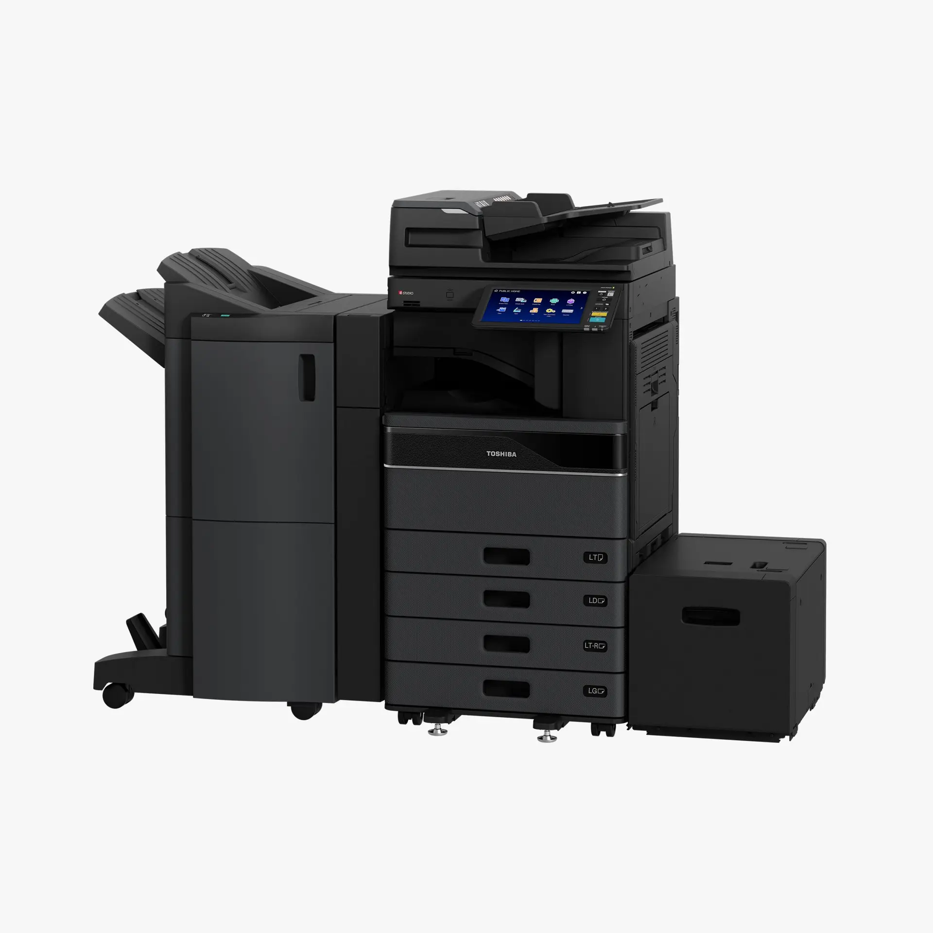 Toshiba e-STUDIO 2525AC left-side configuration with output options