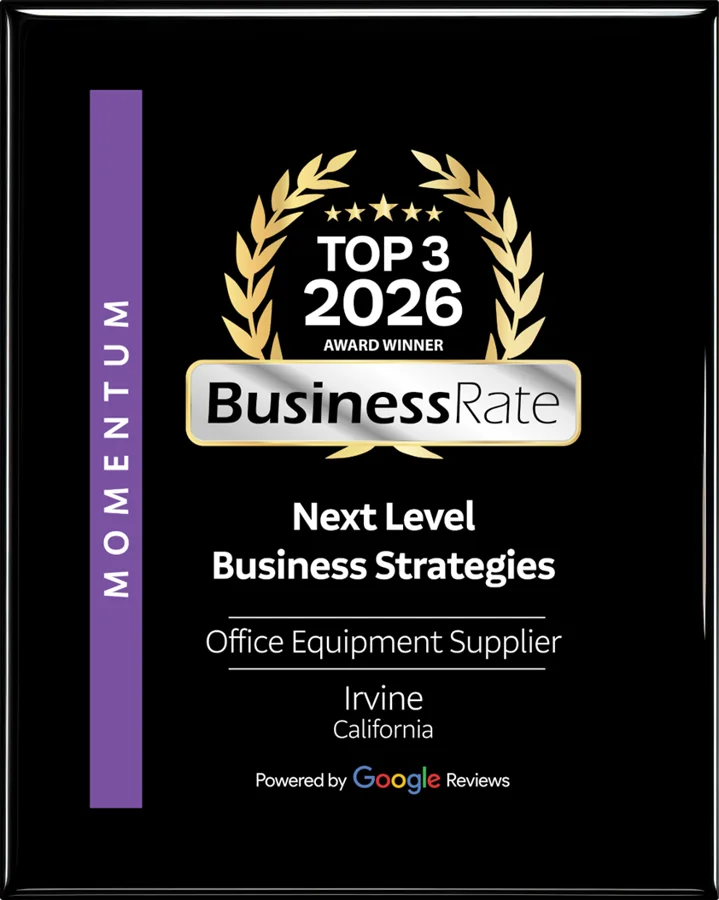 BusinessRate Top 3 2026 Award — Office Equipment Supplier, Irvine, California
